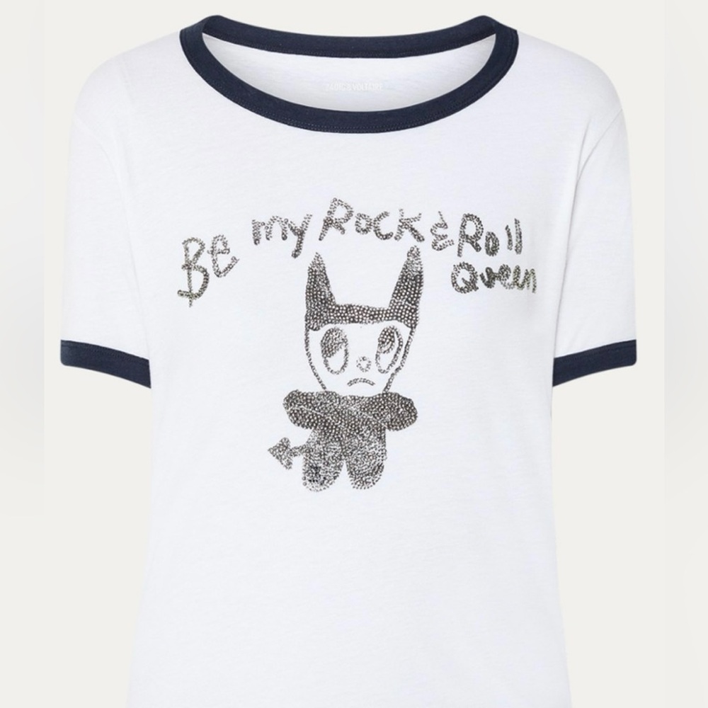 Zadig & Voltaire “Be My Rock & Roll Queen” Graphic Tee – Women’s Small - Picture 2 of 8